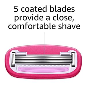 Amazon Basics Women's 5 Blade FITS Razor for Women, FITS Amazon Basics FITS Handle and Venus Handles, Includes 1 FITS Handle, 12 Cartridges & 1 Shower Hanger