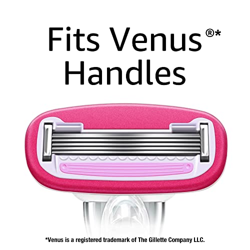 Amazon Basics Women's 5 Blade FITS Razor for Women, FITS Amazon Basics FITS Handle and Venus Handles, Includes 1 FITS Handle, 12 Cartridges & 1 Shower Hanger