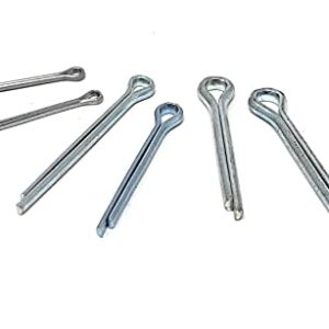 Everbilt 164 Pcs Galvanized Zinc Plated Steel Cotter Pin Clip Assortment Combo Pack Kit Set Key Fastner -Small- 6 Different Sizes- Not Metric, Made for USA, with USA Sizes-Extended Prong