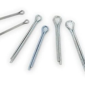 Everbilt 164 Pcs Galvanized Zinc Plated Steel Cotter Pin Clip Assortment Combo Pack Kit Set Key Fastner -Small- 6 Different Sizes- Not Metric, Made for USA, with USA Sizes-Extended Prong