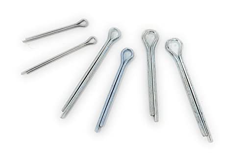 Everbilt 164 Pcs Galvanized Zinc Plated Steel Cotter Pin Clip Assortment Combo Pack Kit Set Key Fastner -Small- 6 Different Sizes- Not Metric, Made for USA, with USA Sizes-Extended Prong