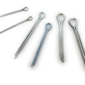 Everbilt 164 Pcs Galvanized Zinc Plated Steel Cotter Pin Clip Assortment Combo Pack Kit Set Key Fastner -Small- 6 Different Sizes- Not Metric, Made for USA, with USA Sizes-Extended Prong