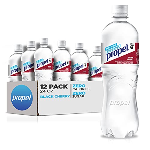 Propel, Black Cherry, Zero Calorie Water Beverage with Electrolytes & Vitamins C&E, 24 Fl Oz (Pack of 12)