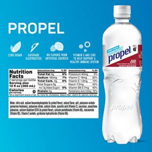 Propel, Black Cherry, Zero Calorie Water Beverage with Electrolytes & Vitamins C&E, 24 Fl Oz (Pack of 12)
