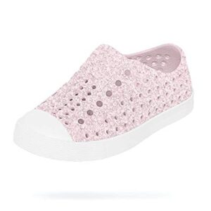 Native Shoes, Jefferson Bling Child, Kids Lightweight Sneaker, Milk Pink Bling/Shell White, 9 M US Toddler