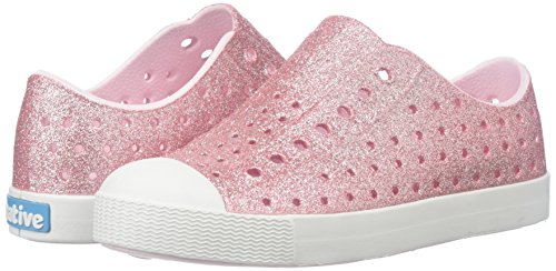 Native Shoes, Jefferson Bling Child, Kids Lightweight Sneaker, Milk Pink Bling/Shell White, 9 M US Toddler