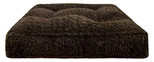 Bessie and Barnie Serenity Brown Luxury Extra Plush Faux Fur Rectangle Pet/Dog Bed (Multiple Sizes)