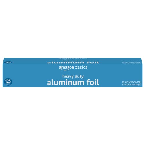 Amazon Basics Heavy Duty Aluminum Foil, 125 Sq Ft (Pack of 1)