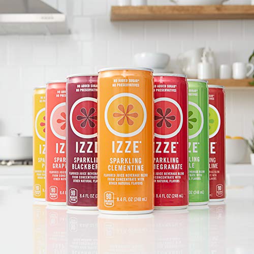 Izze Sparkling Juice, 4 Flavor Sunset Variety Pack, 8.4 Fl Oz (Pack of 24)