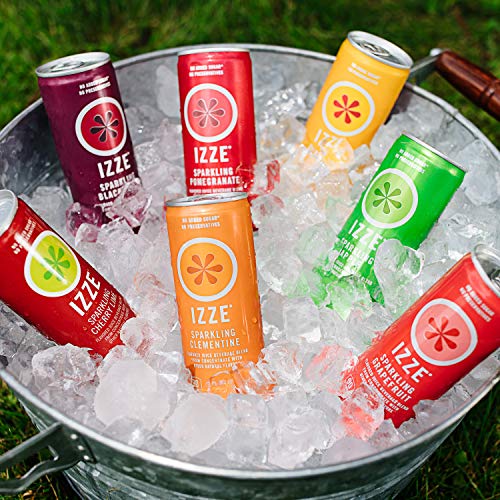 Izze Sparkling Juice, 4 Flavor Sunset Variety Pack, 8.4 Fl Oz (Pack of 24)