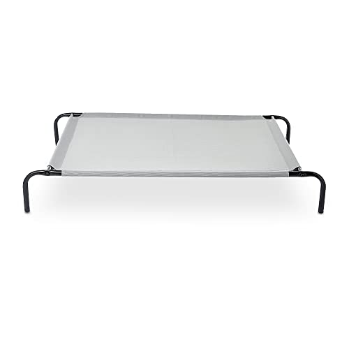 Amazon Basics Cooling Elevated Dog Bed with Metal Frame, Large, 51 x 31 x 8 Inches, Grey