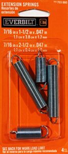 zinc plated extension springs, assorted 7/16 in., 4-pack