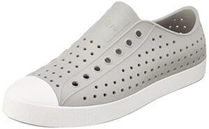 native shoes, jefferson, adult shoe, pigeon grey/shell white, 8 m us women/6 m us men