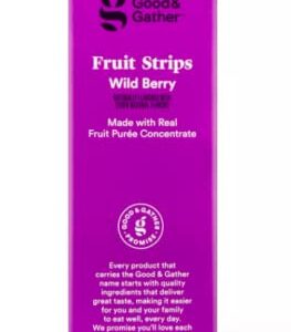 Fruit Strips Wild Berry Fruit Leathers Healthy Snack Made with Real Fruit Puree Concentrate Good and Gather 25 Strips (Wild Berry) - SET OF 2