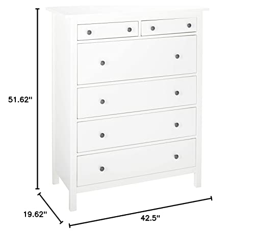 ikeaa IKEA HEMNES 6-Drawer Chest, White Stain ,