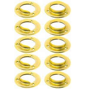 rod and pole socket 1-3/8 in. (3.5 cm) diameter for wardrobe, closet, cabinet, locker & walk-in closet (5 pairs, 10 pieces), will look great on wood with satin brass finish & steel metal construction