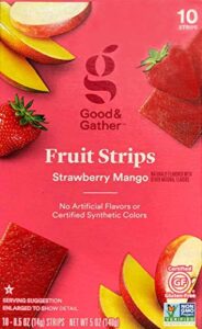 fruit strips fruit leathers healthy snack made with real fruit and veggie puree concentrate good and gather 10 strips (strawberry mango) – set of 2