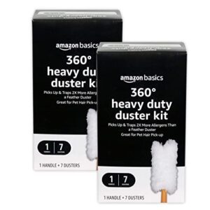 amazon basics 360 heavy duty duster kit, 7 dusters and 1 handle (pack of 2)