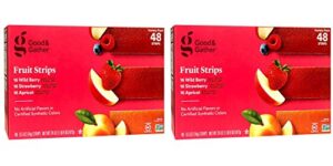 fruit strips wild berry strawberry and apricot leathers healthy snack made with real berry puree concentrate good and gather variety pack 48 strips pack of 2