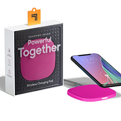 SHARPER IMAGE 5W Wireless Charging Pad with 6 Ft. Cord - Neon Pink