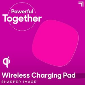 SHARPER IMAGE 5W Wireless Charging Pad with 6 Ft. Cord - Neon Pink