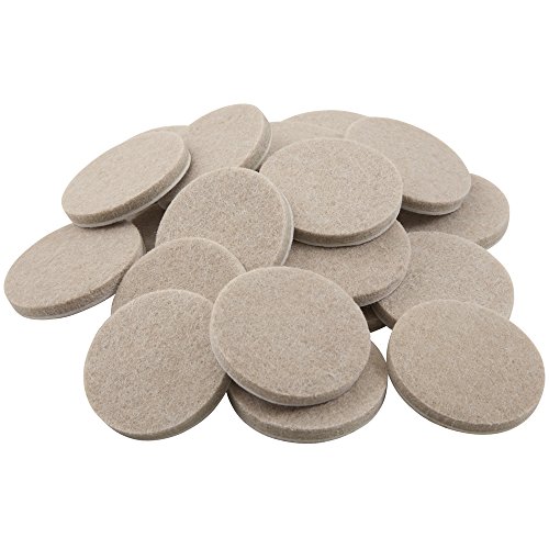 SoftTouch 1 1/2" Round Heavy-Duty Self-Stick Felt Furniture Pads - Protect Surfaces from Scratches & Damage, Beige (24 Pack)