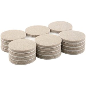 SoftTouch 1 1/2" Round Heavy-Duty Self-Stick Felt Furniture Pads - Protect Surfaces from Scratches & Damage, Beige (24 Pack)