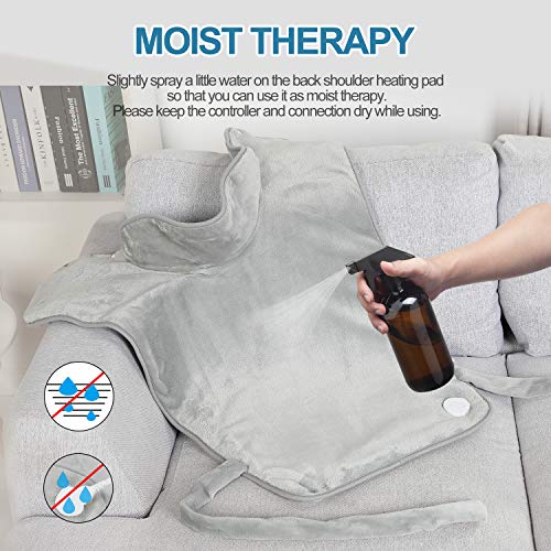 Heating Pad for Back Pain Relief, 24"x35"Large Electric Heating Pad Soft Heat Pad Wrap for Back Shoulder Cramps Relief with 2H Auto Shut Off 6 Temperature Settings, Fast Heating, Machine Washable