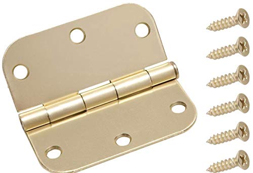 Everbilt 3-1/2 in. 5/8 in. Radius Satin-Brass Steel Hinge