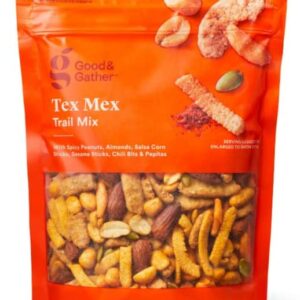 UPF Good & Gather Tex Mex Trail Mix 10 Oz. Spicy Peanuts, Almonds, Salsa Corn Sticks, Sesame Sticks, Chili Bits & Pepitas (1 Pack)