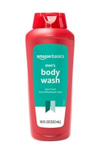 amazon basics men’s body wash, sport scent, 18 fluid ounce, pack of 1