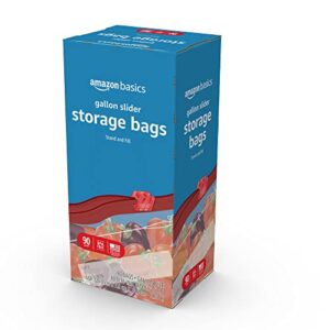 Amazon Basics Slider Gallon Food Storage Bags, 90 Count (Previously Solimo)