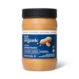 good & gather organic crunchy peanut butter spread,16 oz (one pack)