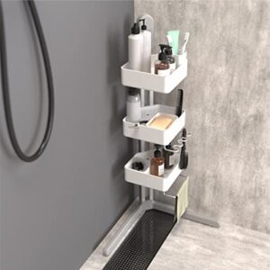 Sharper Image The SpaStudio Nook, Modular Corner Shower Caddy, Adjustable 3 Tier Design with Customizable Fit and Storage