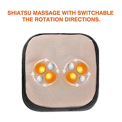 Snailax 2-in-1 Shiatsu Foot and Back Massager with Heat - Kneading Feet Massager Machine with Heating Pad, Back Massage Cushion or Foot Warmer,Massagers for Back,Leg,Foot Relief