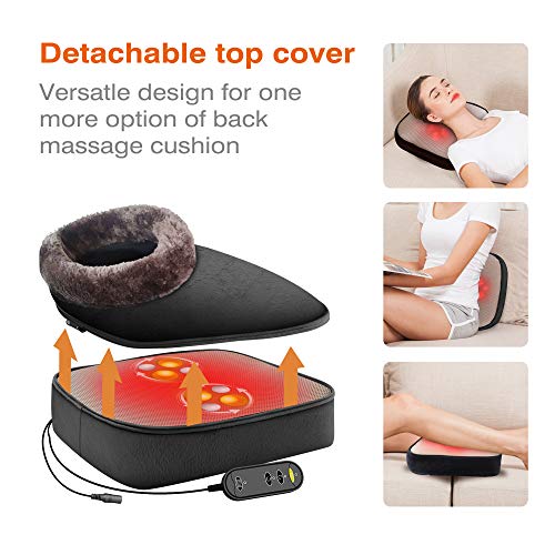 Snailax 2-in-1 Shiatsu Foot and Back Massager with Heat - Kneading Feet Massager Machine with Heating Pad, Back Massage Cushion or Foot Warmer,Massagers for Back,Leg,Foot Relief