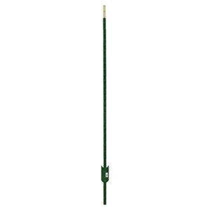 everbilt powder-coated green steel fence t-post, 1.75″l x 3.5″w, set of 12, choose length (5 ft.)