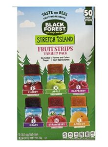 stretch island fruit leather snacks variety pack, cherry, apple, strawberry, apricot, grape, raspberry, 0.5 ounce no added sugar (pack of 50) 24.7 ounce