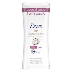 Dove Advanced Care Antiperspirant Deodorant Stick for Women, Caring Coconut, for 48 Hour Protection And Soft And Comfortable Underarms,2.6 Ounce (Pack of 2)