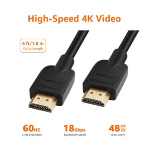 Amazon Basics High-Speed HDMI Cable (18 Gbps, 4K/60Hz) - 6 Feet, Black