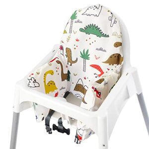 High Chair Cushion with Cover for IKEA Antilop High Chair, Wooden High Chair Pad Pillow, Built-in Inflatable Cushion