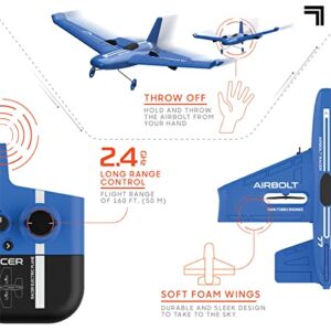 SHARPER IMAGE Airbolt Racer RC Airplane With 2.4 GHz Remote, USB-C Charging, and Replacement Propellers