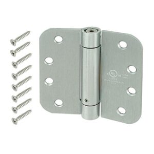 everbilt 4 in. satin chrome 5/8 in. radius adjustable spring door hinge