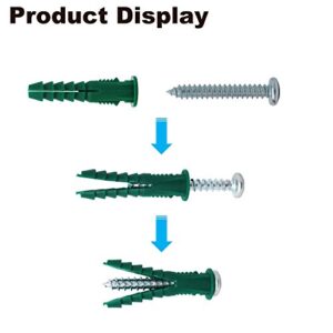 DIY.TK Plastic Self Drilling Drywall Ribbed Anchors with Phillips Pan Head Self Tapping Screws Assortment Kit,66 Pieces