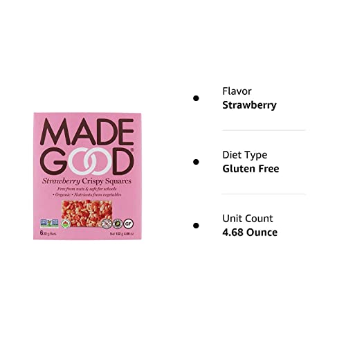 MADEGOOD Organic Strawberry Crispy Squares, 4.68 OZ