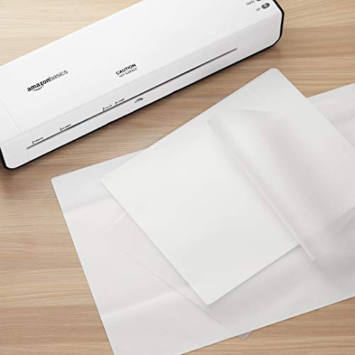 Amazon Basics Clear Thermal Laminating Plastic Paper Laminator Sheets - 9 x 11.5-Inch, 100-Pack