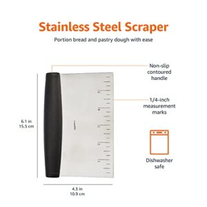 Amazon Basics Multi-Purpose Stainless Steel Scraper/Chopper with Contoured Grip, 6-Inch