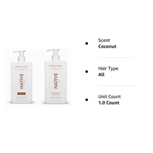 Native Shampoo and Conditioner Set | Sulfate Free, Paraben Free, Dye Free, with Naturally Derived Clean Ingredients| 16.5 oz (Coconut & Vanilla, Moisturizing), 2, 1.3 ounces