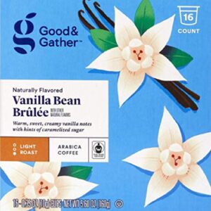 Granny's Pantry Good and Gather Naturally Flavored Single Serve Coffee Pods Bundle of 4 Limited Edition Flavors Cinnamon Vanilla Toasted Almond Caramel Salted Carmel and Vanilla Bean Brulee Fair Trade Certified,16 Count(Pack of 4)