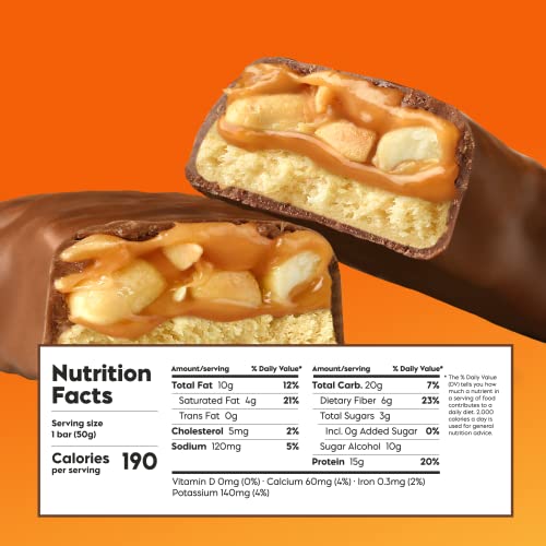 Nick's Swedish Style Protein Snack Bar, Chocolate Peanut Keto Protein Bar, 15g Protein, Low Carb, Low Sugar, Meal Replacement Bar, Keto-Friendly Snack, 12-Count